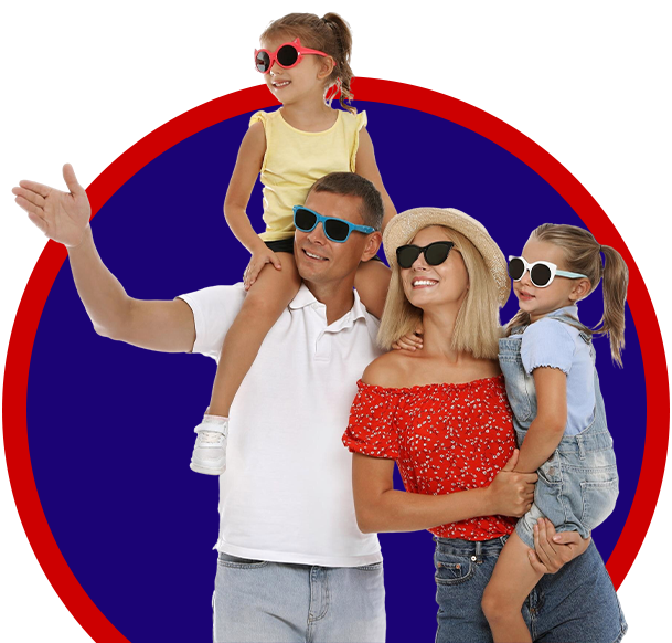 A family on vacation